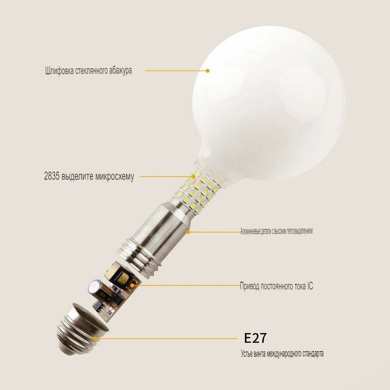 Лампа LED 360 G50 E27 W5 K6000