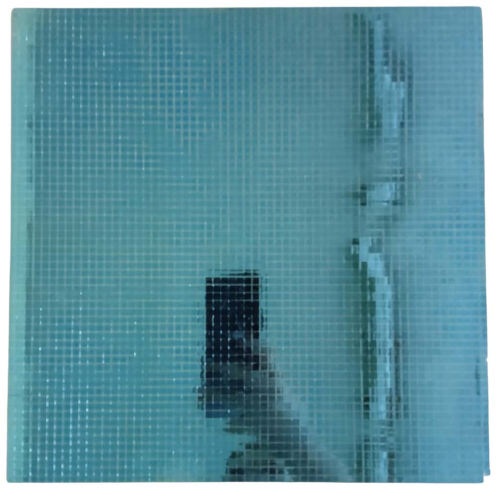 Лента самоклеящаяся зеркальная мозаика стекло, 30х30см 5х5мм, синий