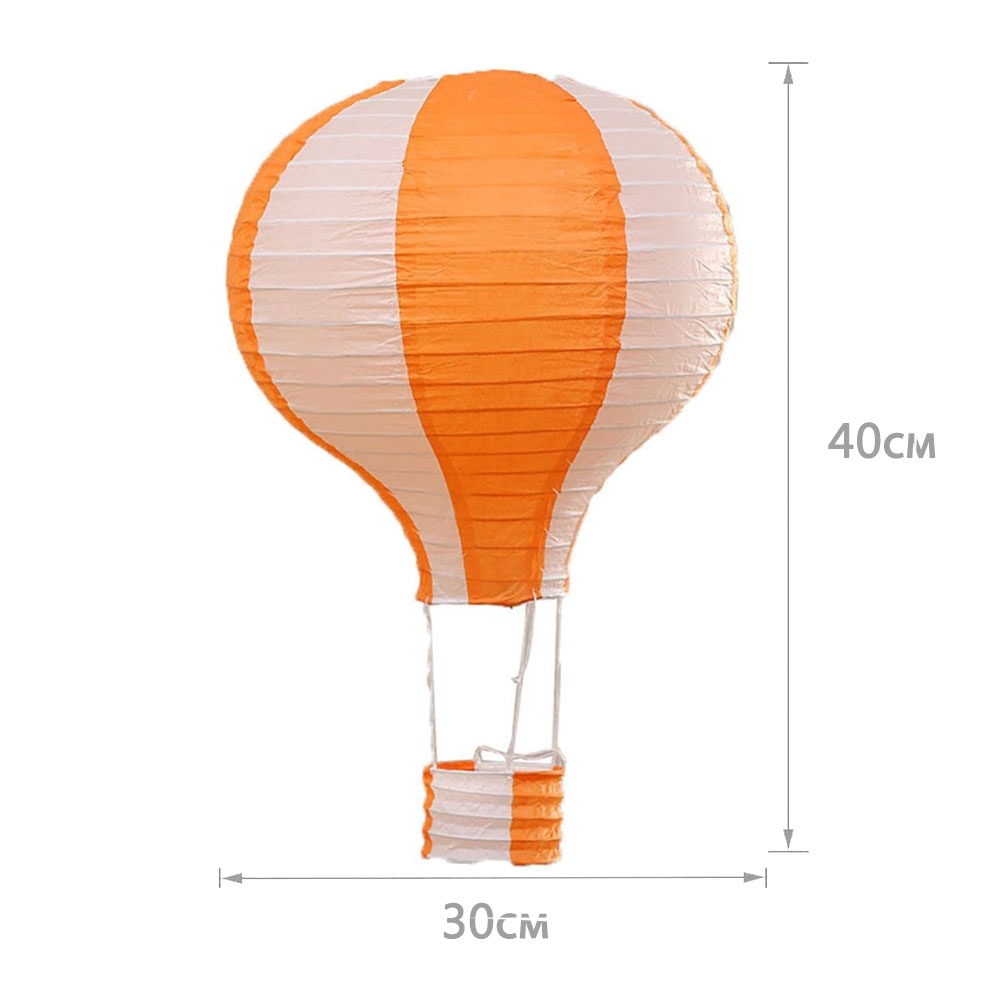 Подвесной фонарик "Воздушный шар" 40 см оранжевый+белый