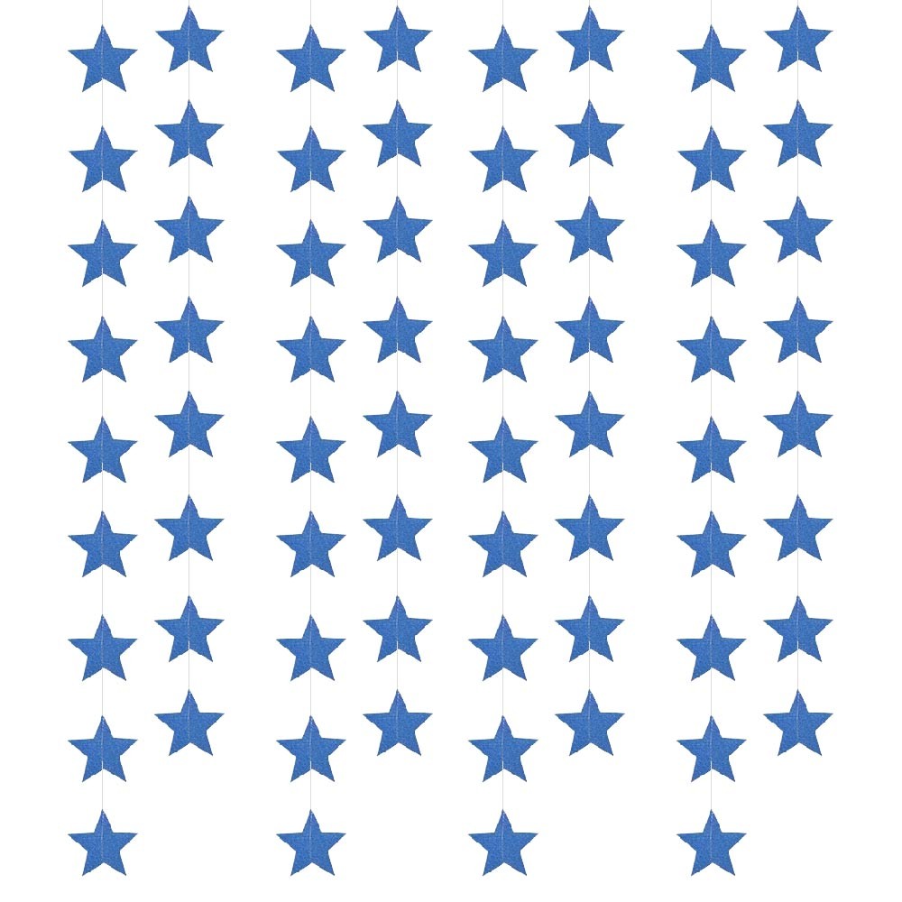 Гирлянда "Звезды" блеск 7 см х 4 м, синий