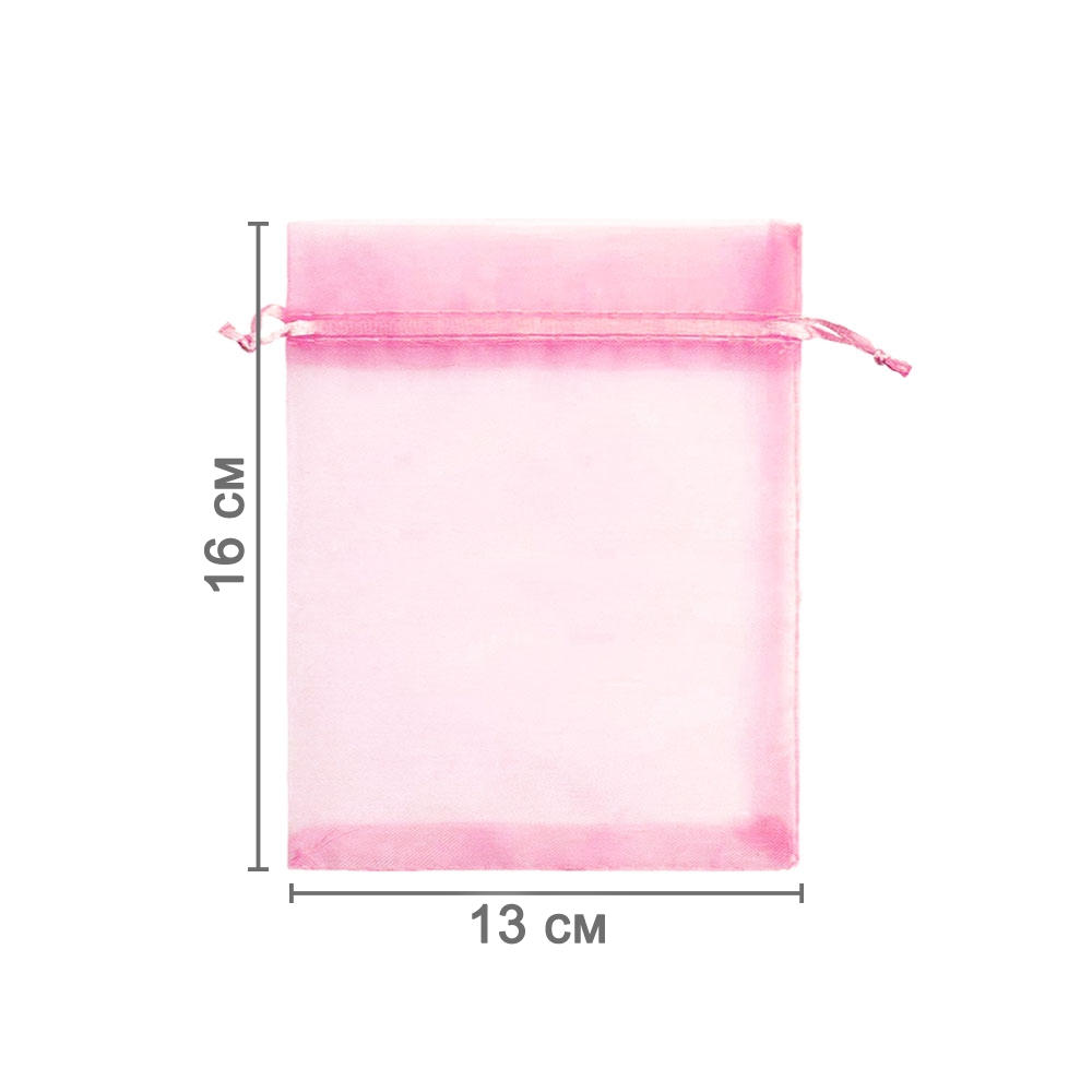Мешочек из органзы 13 х 16 см светло-розовый 