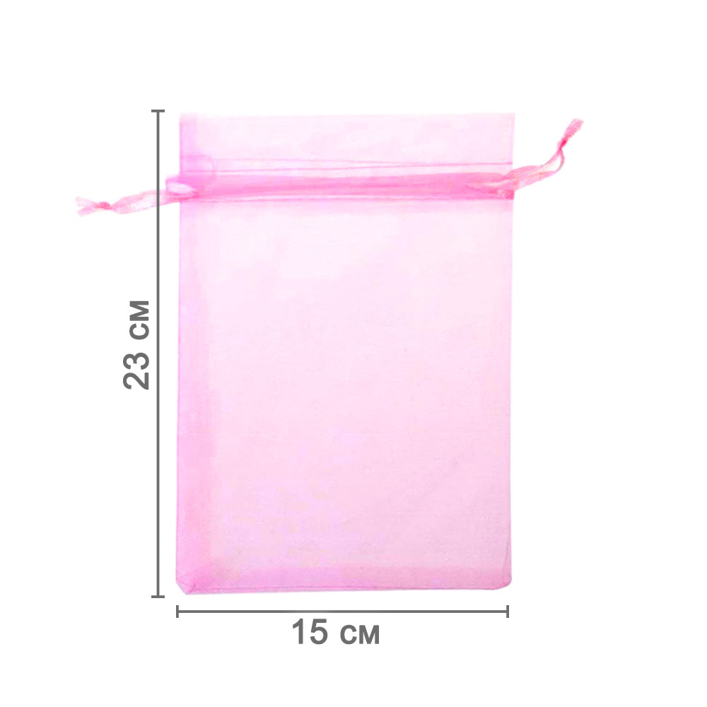 Мешочек из органзы 15 х 23 см розовый
