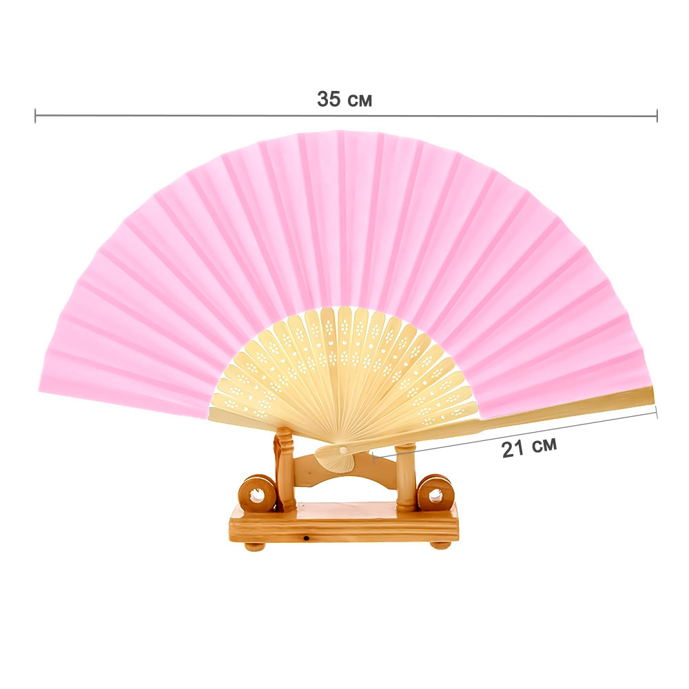 Веер для декора 21 х 35 см светло-розовый