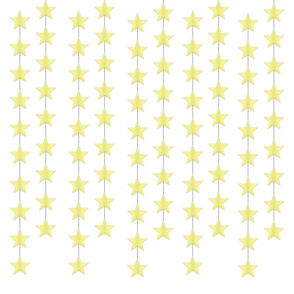 Гирлянда "Звезды" бумажные 7 см 4 м, Желтый