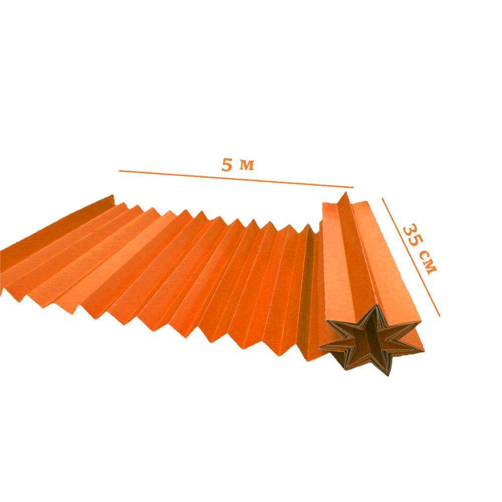 Гофрокартон рулонный,декоративный 35см х 5м, оранжевый