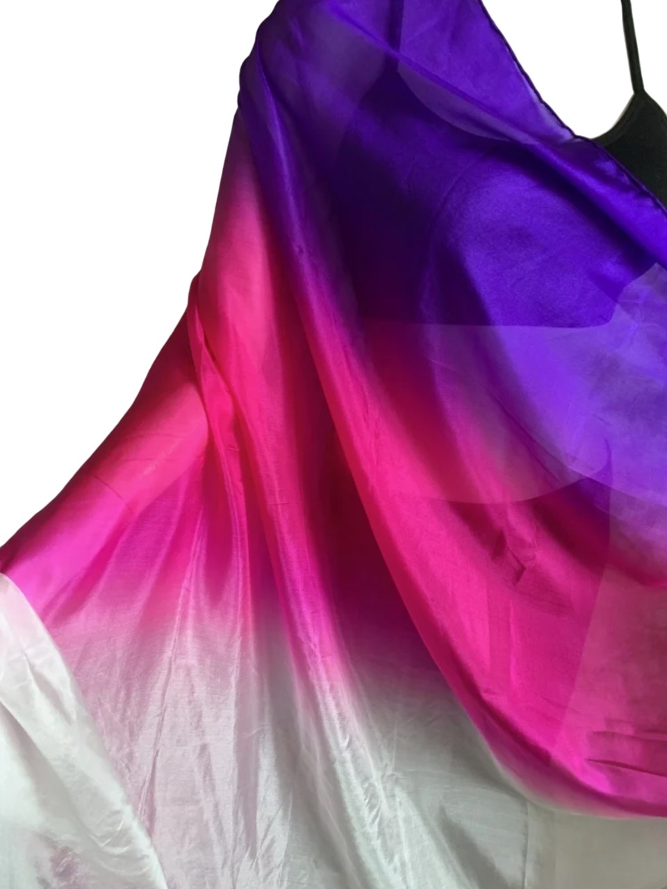 Платок-вуаль для танца 2,5м х 114 см, фиолетовый+малиновый+белый