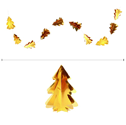 Гирлянда вертикальная "Елки" 2,5 м 12,5/9 см золото металлик