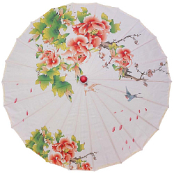 Китайские тканевые зонтики цветочные 82х54см, №12