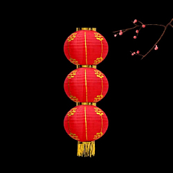 Китайский фонарь Круглый с рисунком, 3 яруса 20см