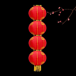 Китайский фонарь Круглый с рисунком, 4 яруса 25см