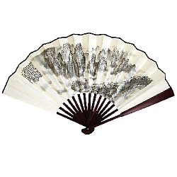 Веер для танцев 33х60см с рисунком, №5